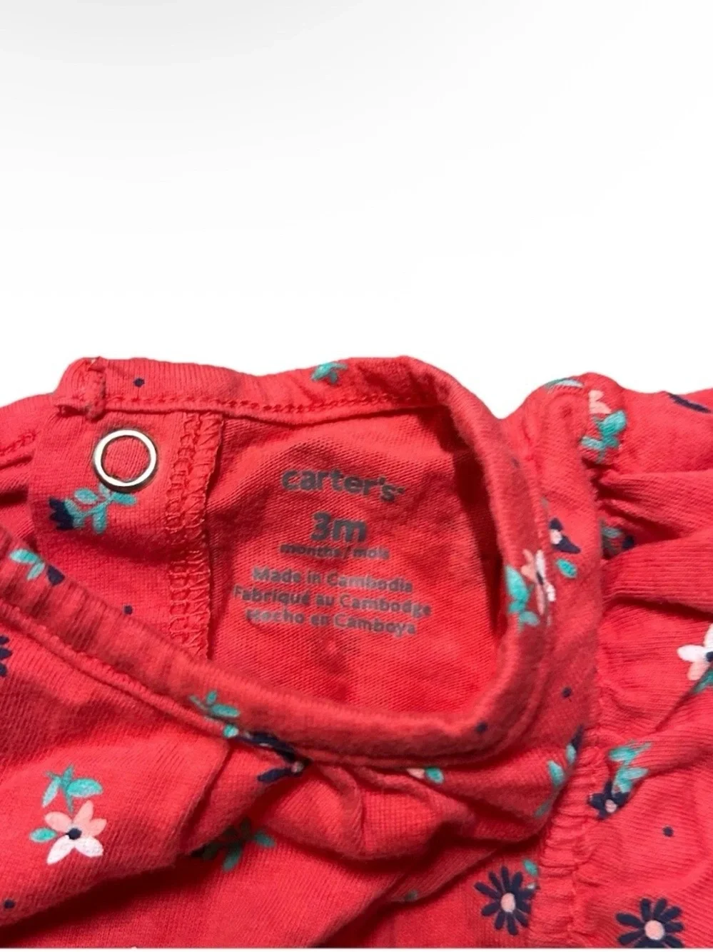 Baby Girl Long Sleeve Bodysuits Ribbed Floral Winter Size 0-3 Months